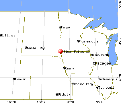 Sioux Falls, South Dakota map