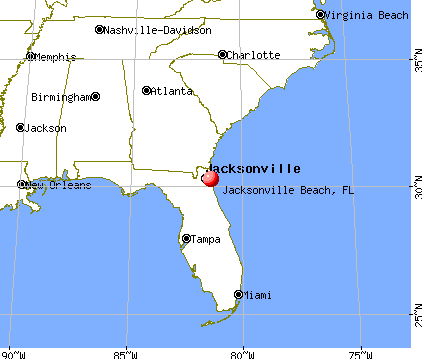 Jacksonville Beach, Florida map