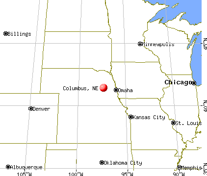 Columbus, Nebraska map