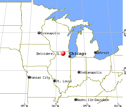 Belvidere, Illinois map