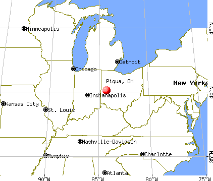 Piqua, Ohio map