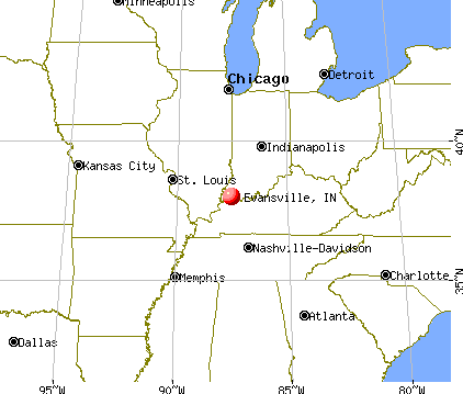 Evansville, Indiana map