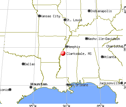 Clarksdale, Mississippi map