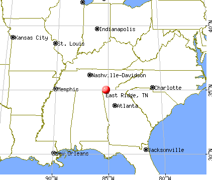 East Ridge, Tennessee map