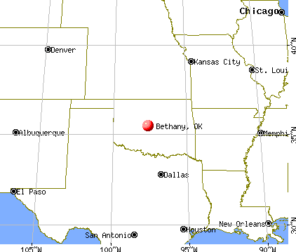 Bethany, Oklahoma map