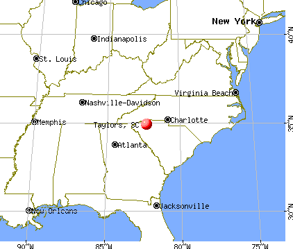 Taylors, South Carolina map