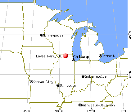 Loves Park, Illinois map