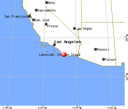Lakeside, California map