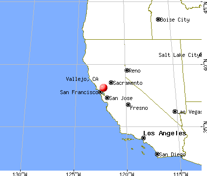 Vallejo, California map
