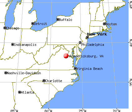 Fredericksburg, Virginia map