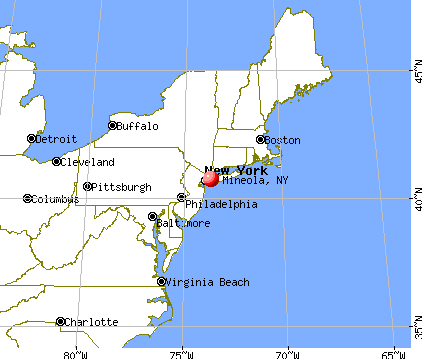 Mineola, New York map