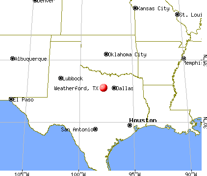 Weatherford, Texas map