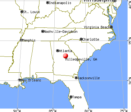 Milledgeville, Georgia map
