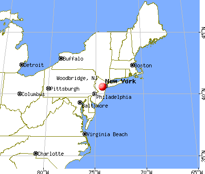 Woodbridge, New Jersey map
