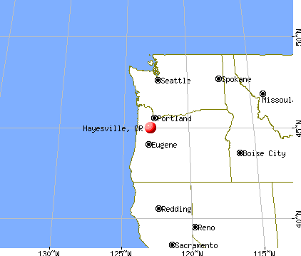 Hayesville, Oregon map