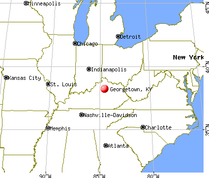 Georgetown, Kentucky map