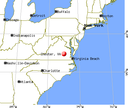Chester, Virginia map