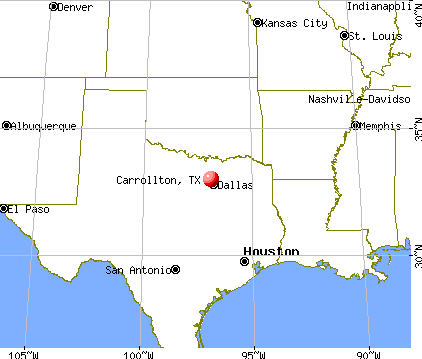 Carrollton, Texas map