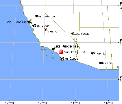 Sun City, California map