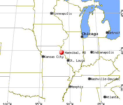 Hannibal, Missouri map