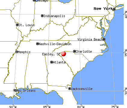 Easley, South Carolina map