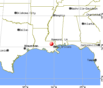 Hammond, Louisiana map