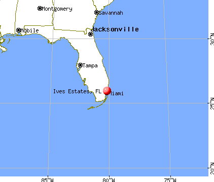 Ives Estates, Florida map
