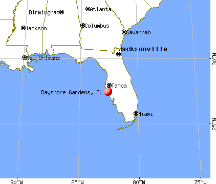 Bayshore Gardens, Florida map