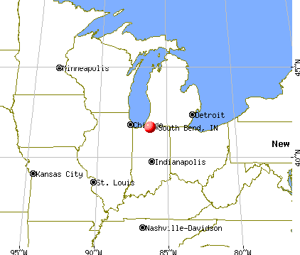 South Bend, Indiana map