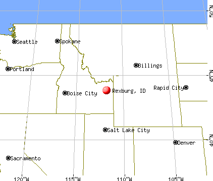 Rexburg, Idaho map