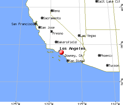Downey, California map