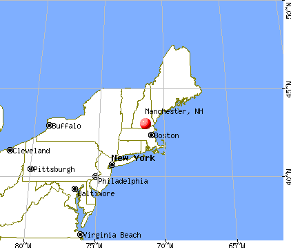 Manchester, New Hampshire map