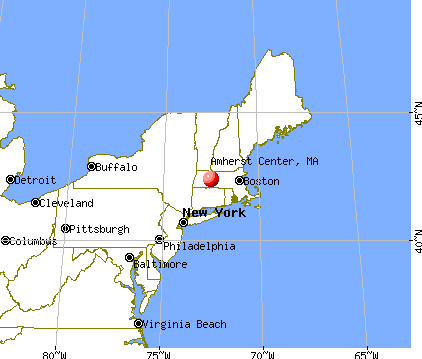 Amherst Center, Massachusetts map