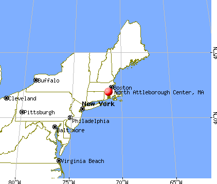 North Attleborough Center, Massachusetts map