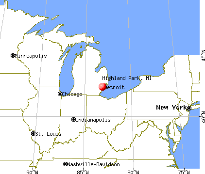 Highland Park, Michigan map