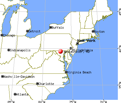 Westminster, Maryland map