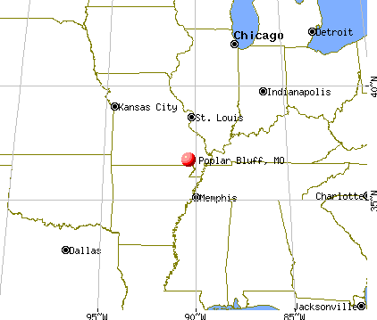 Poplar Bluff, Missouri map