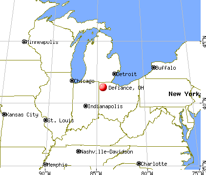 Defiance, Ohio map