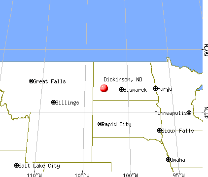 Dickinson, North Dakota map