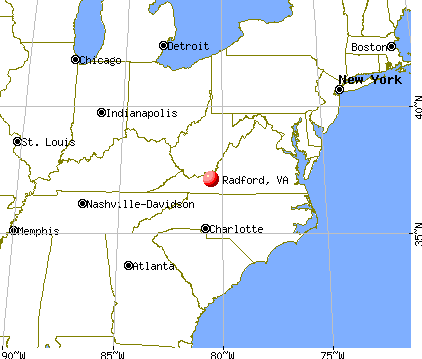 Radford, Virginia map