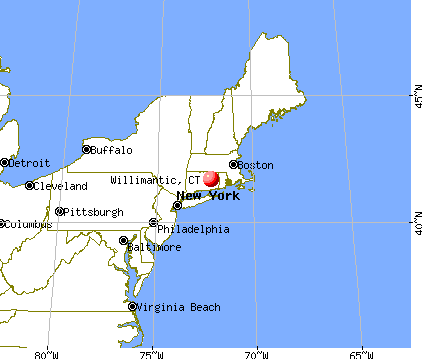 Willimantic, Connecticut map