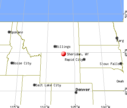 Sheridan, Wyoming map