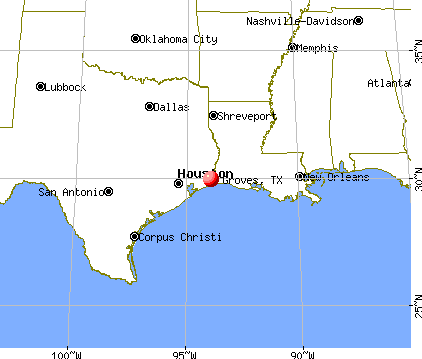 Groves, Texas map