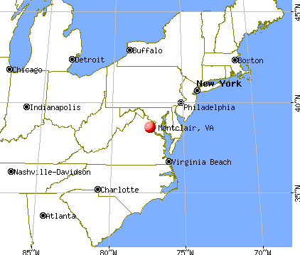 Montclair, Virginia map