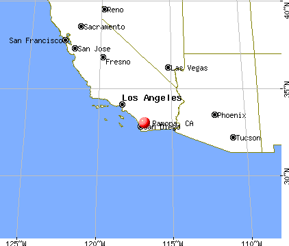 Ramona, California map