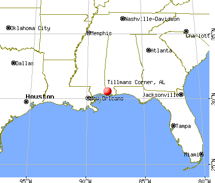Tillmans Corner, Alabama map