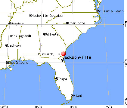 Brunswick, Georgia map