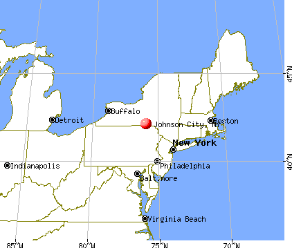 Johnson City, New York map