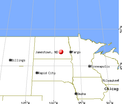 Jamestown, North Dakota map