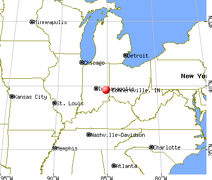Connersville, Indiana map
